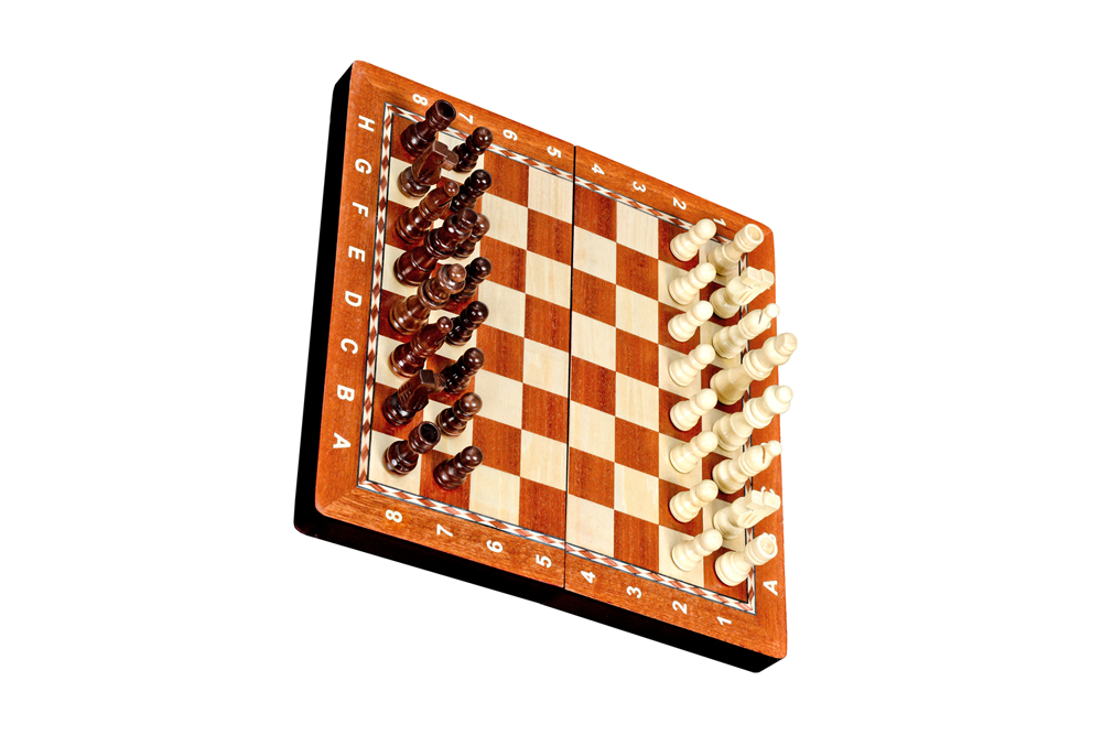 Square - Échecs En Bois Magnétique Luxe - Échiquier Pliable & Pièces D'Échecs Premium