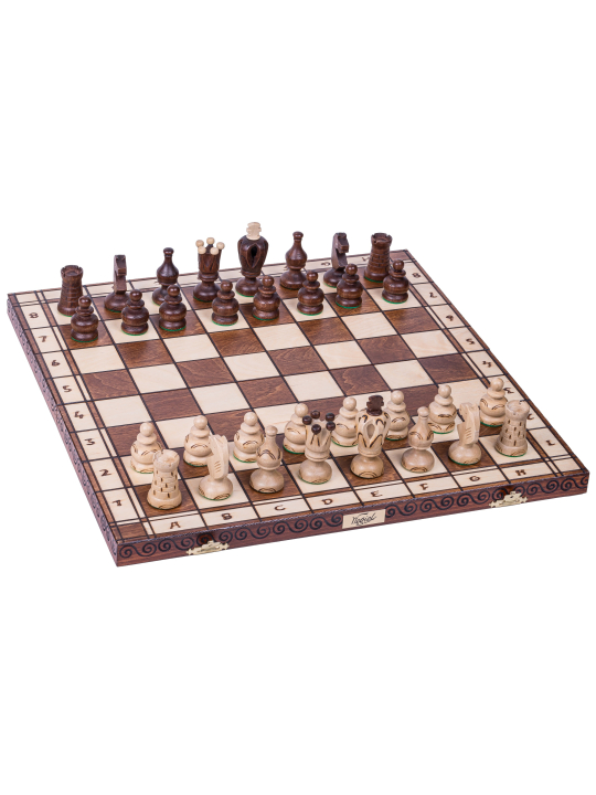 SQUARE - Wooden Chess Set Grand Royal + 2 x Queen