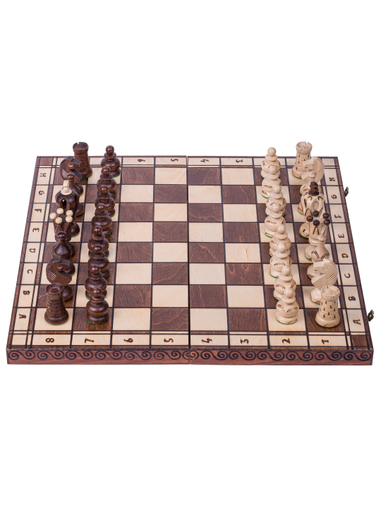 SQUARE - Wooden Chess Set Grand Royal + 2 x Queen