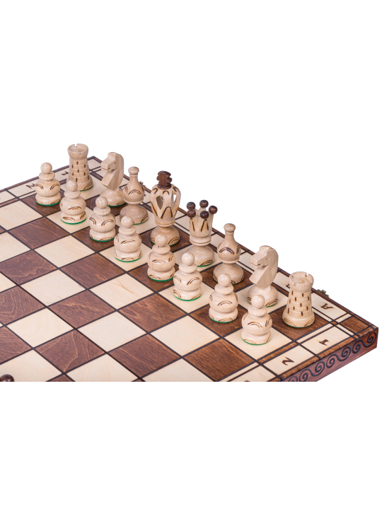 SQUARE - Wooden Chess Set Grand Royal + 2 x Queen