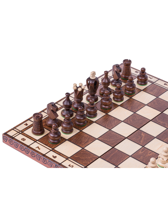 SQUARE - Wooden Chess Set Grand Royal + 2 x Queen