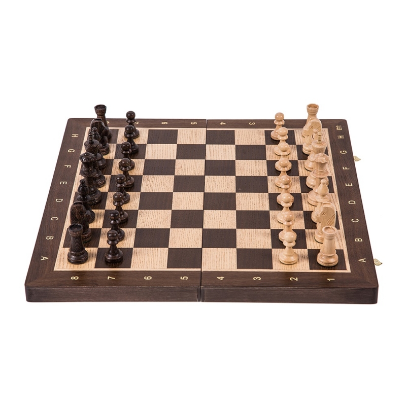 Turnier Schach mit Figuren 5, Nr. 95 aus Holz, Schachspiel 49x49x3,2 c