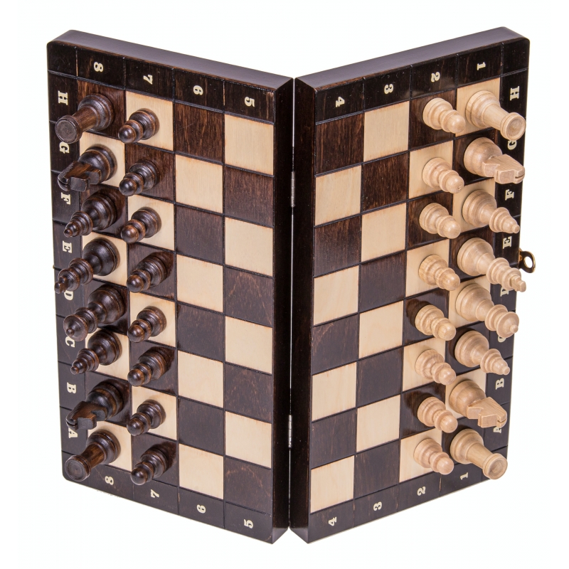WBTY Kleines Holzschach, Magnetisches Schach, 12 X 10 X 3, 32 Stück,  Internationales Schach-Unterhaltungswerkzeug für Spaß, 13 Mm Durchmesser
