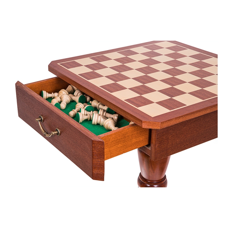 Table de jeu d'échecs en loupe d'orme