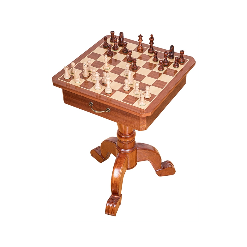 Table de jeu d'échecs en loupe d'orme